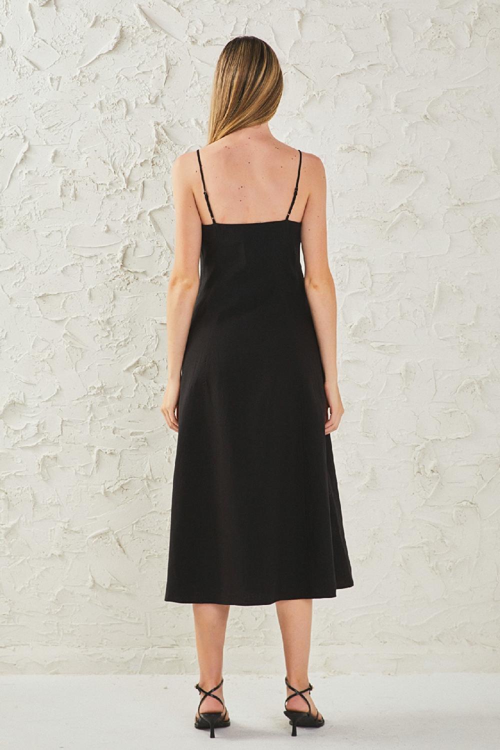 Endless Rose Linen Maxi Dress BLACK