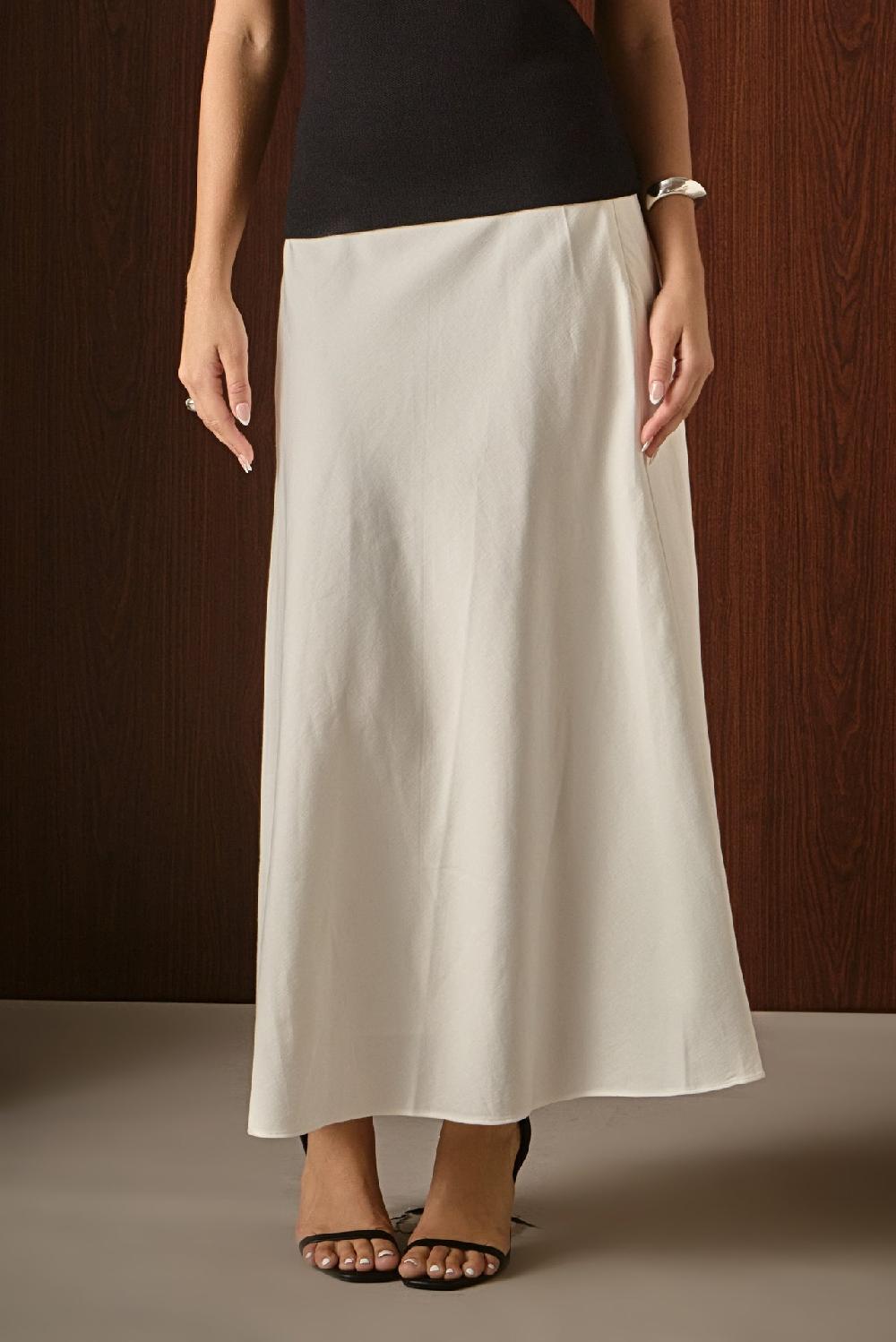Endless Rose Linen Maxi Skirt WHITE