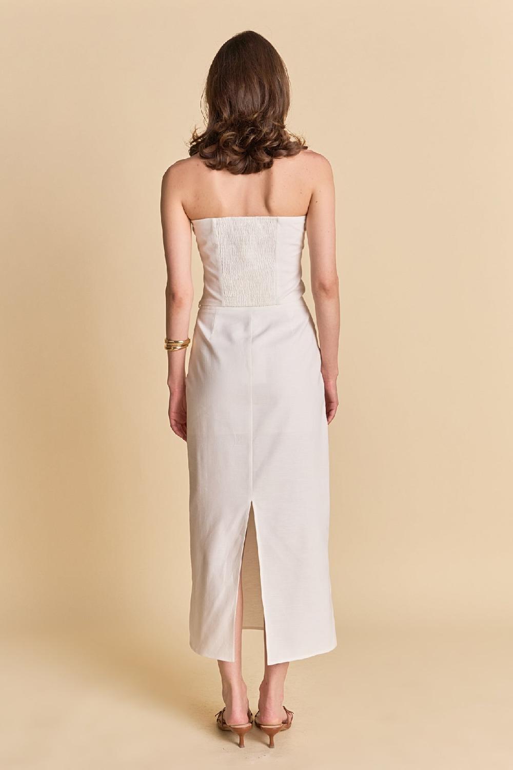 Endless Rose Linen Maxi Skirt WHITE