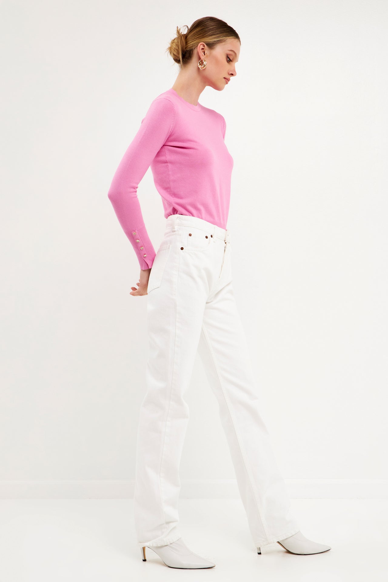 Endless Rose Long Sleeve Sweater PINK