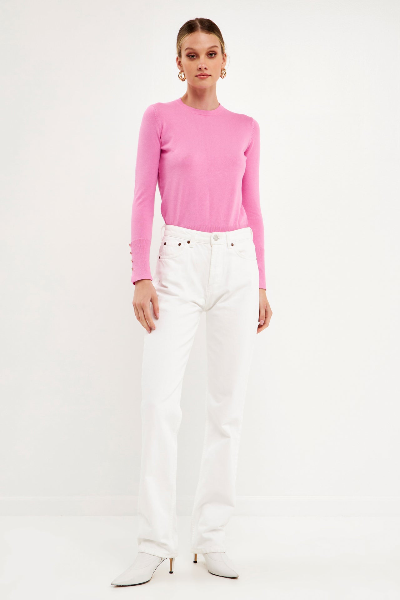 endless rose Long Sleeve Sweater PINK