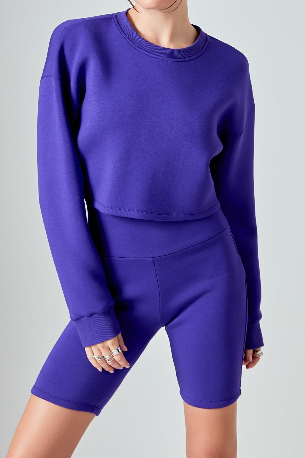 Endless Rose Loungewear Cropped Sweatshirt VIOLET