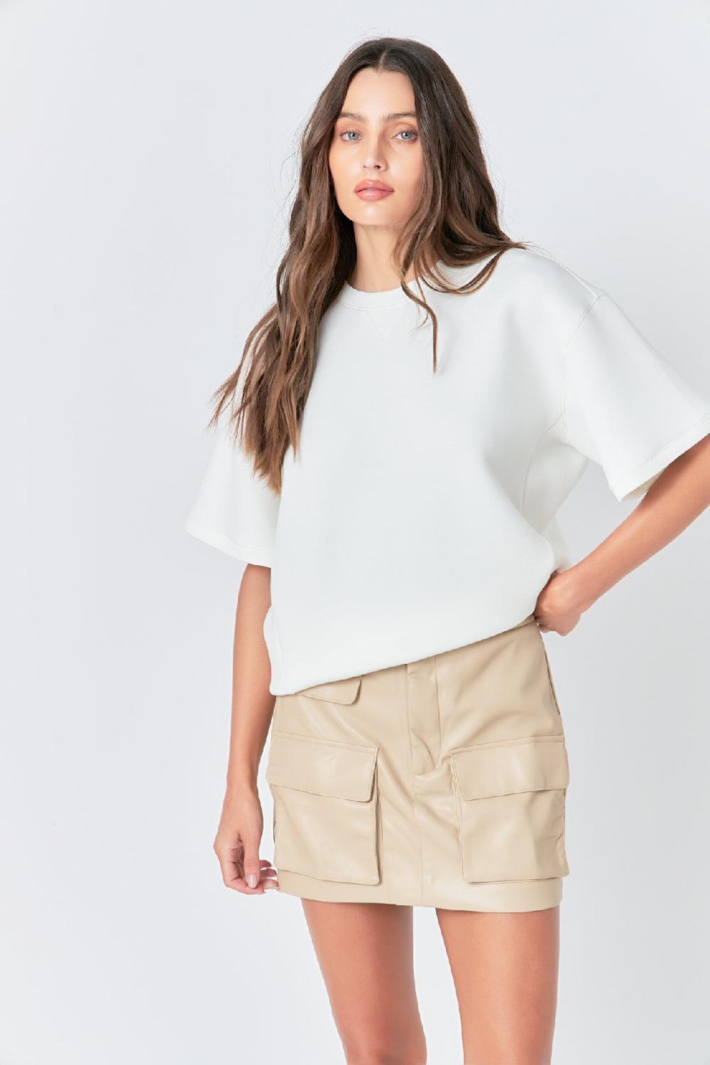 Endless Rose Low Waisted Cargo Mini Skirt TAUPE