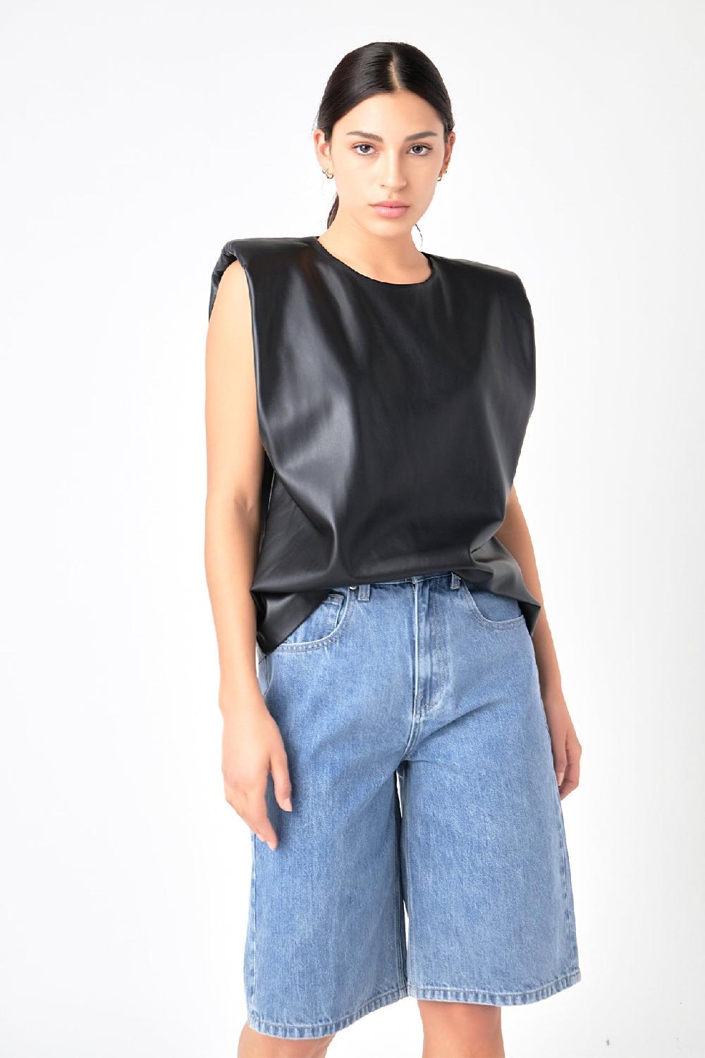 Endless Rose Low Waisted Denim Shorts BLUE