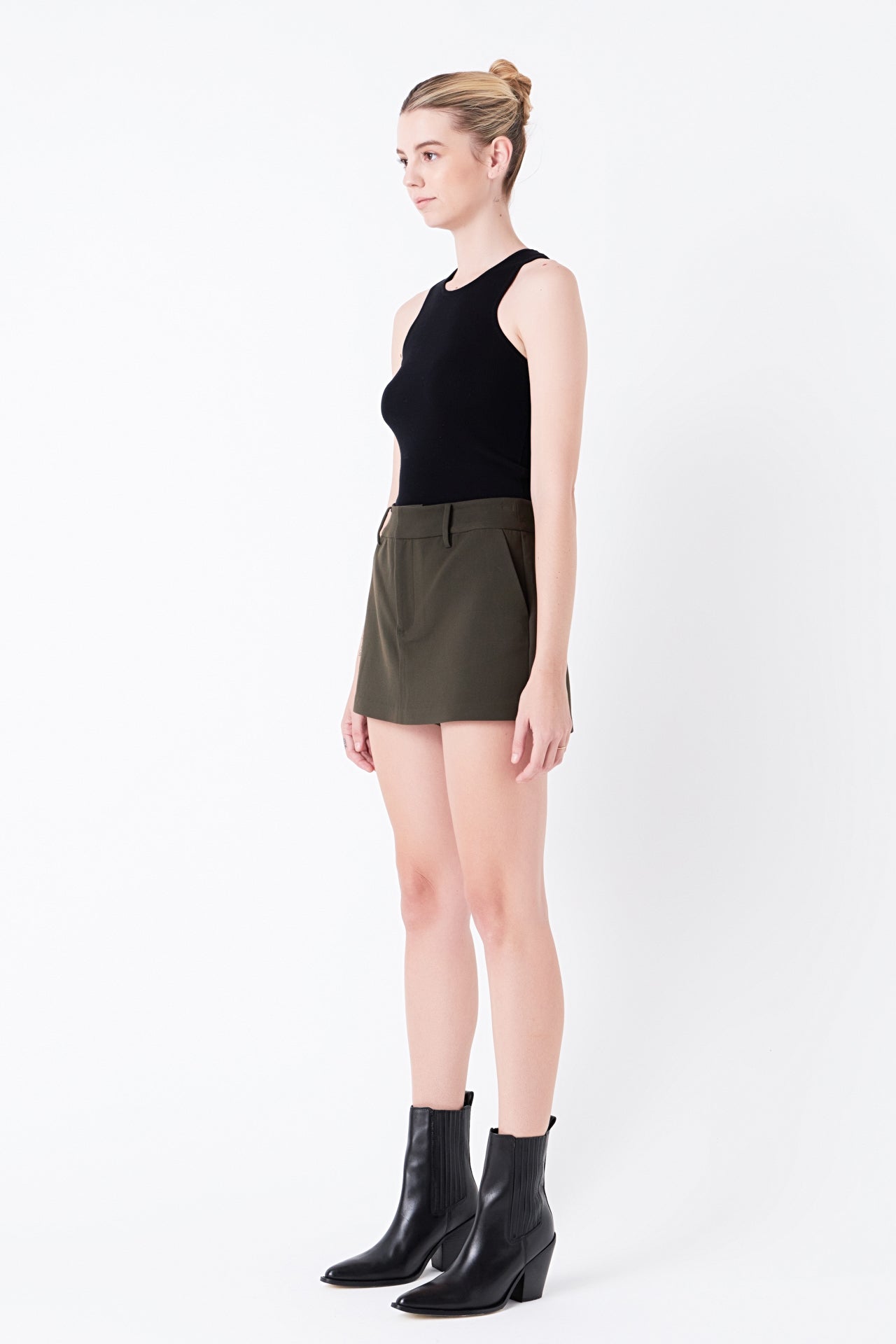 Endless Rose Low Waisted Mini Skort OLIVE