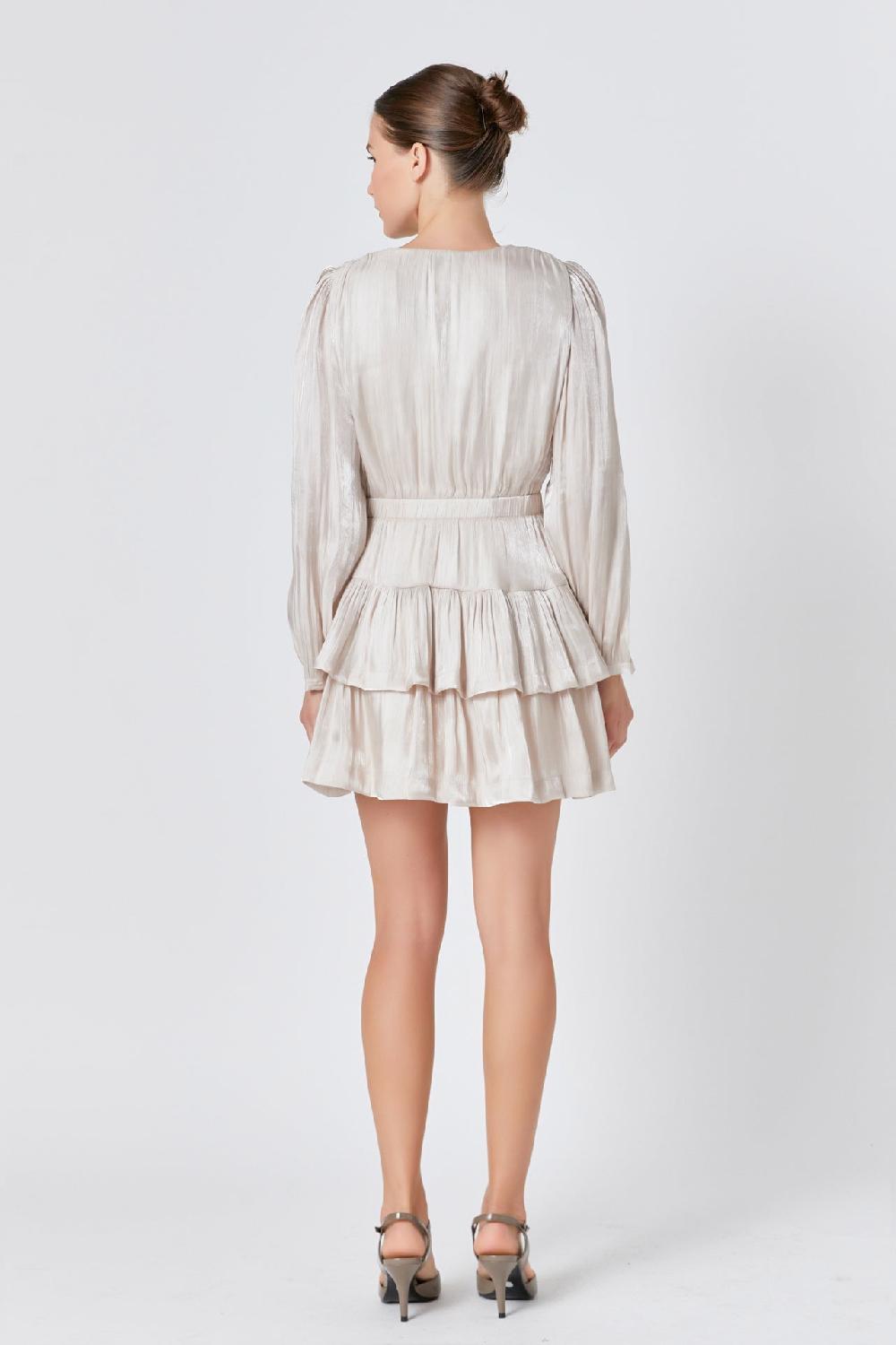 Endless Rose Metallic Mini Dress TAUPE