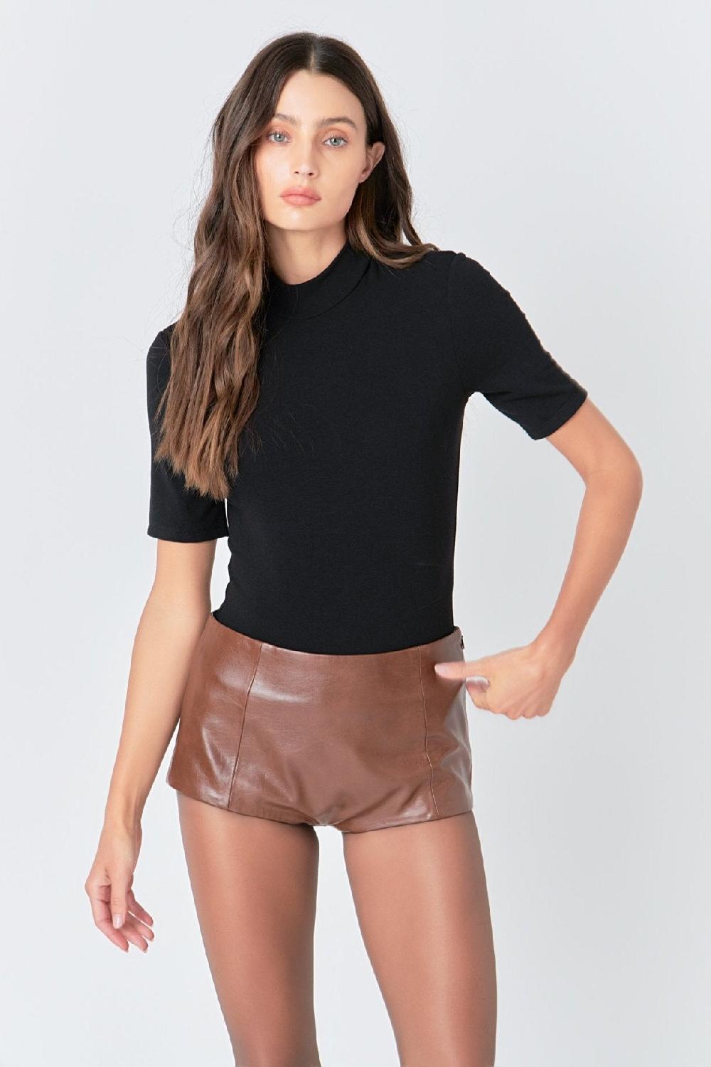 Endless Rose Mid Waisted Brief Shorts BROWN
