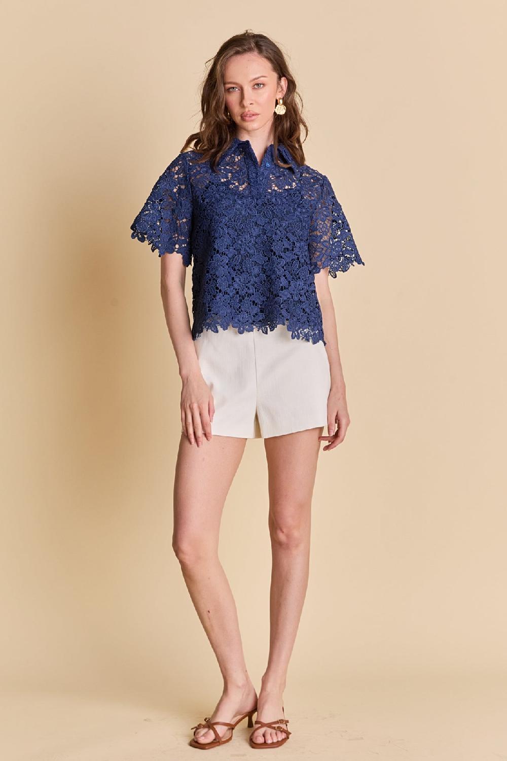 endless rose Mid Waisted Linen Shorts IVORY