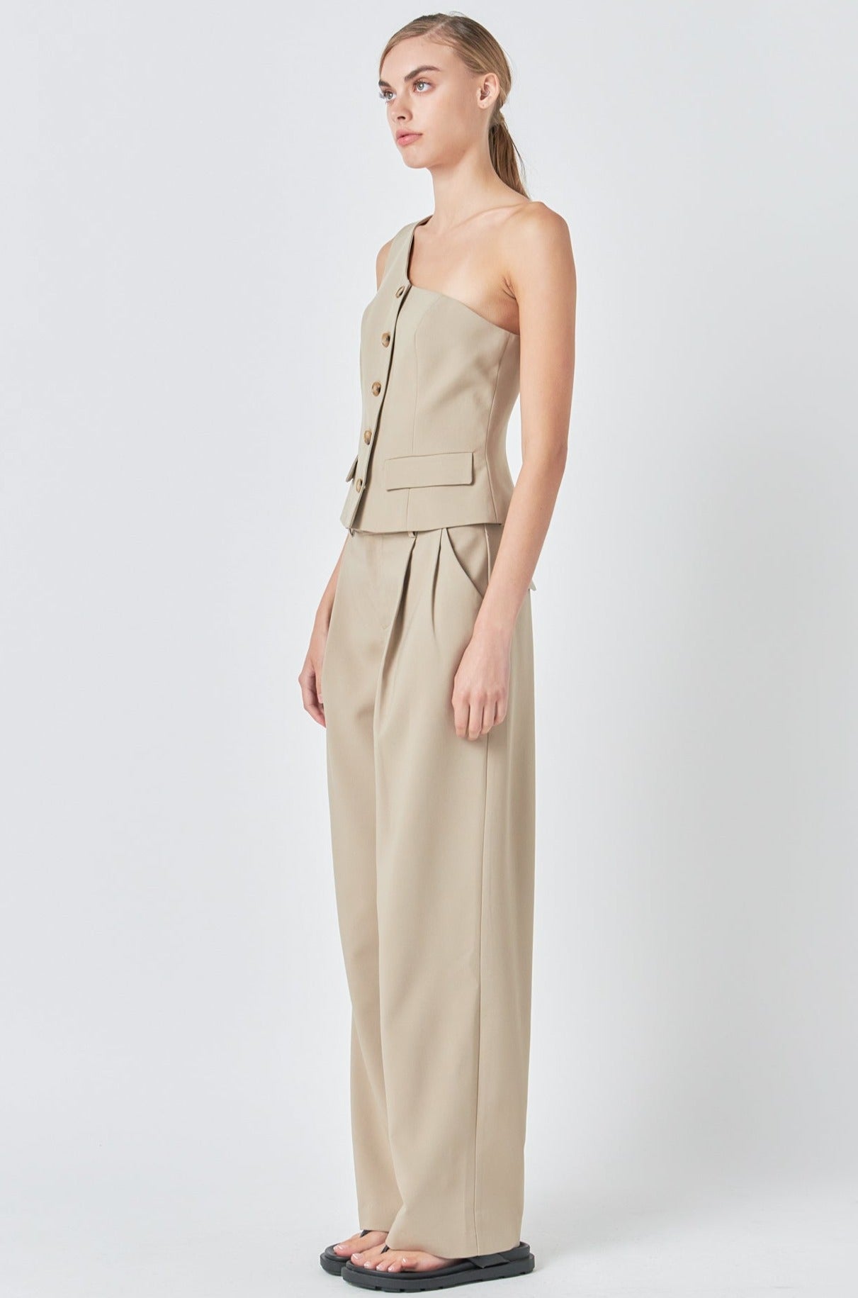 Endless Rose Mid Waisted Long Trousers SAGE