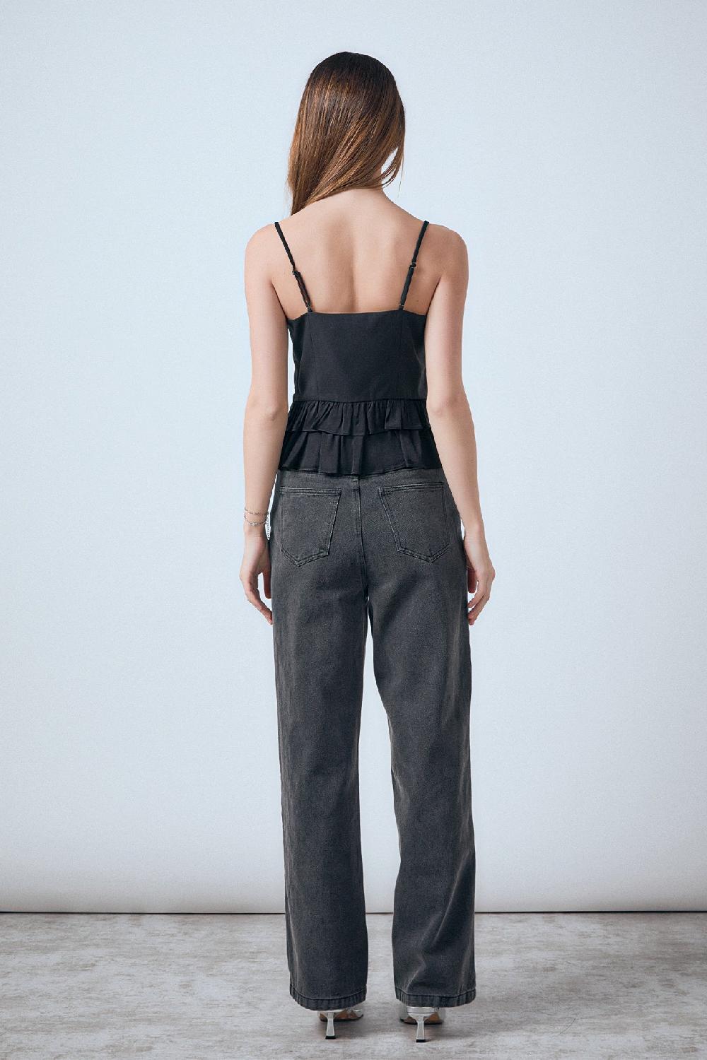 Endless Rose Mixed Media Layered Top BLACK