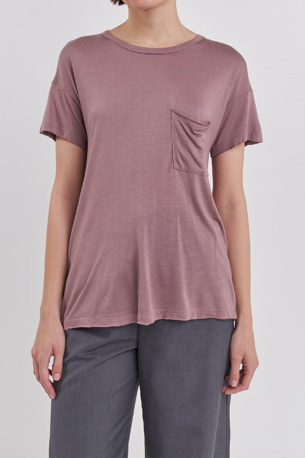 Endless Rose Modal Pocket T-Shirt MAUVE