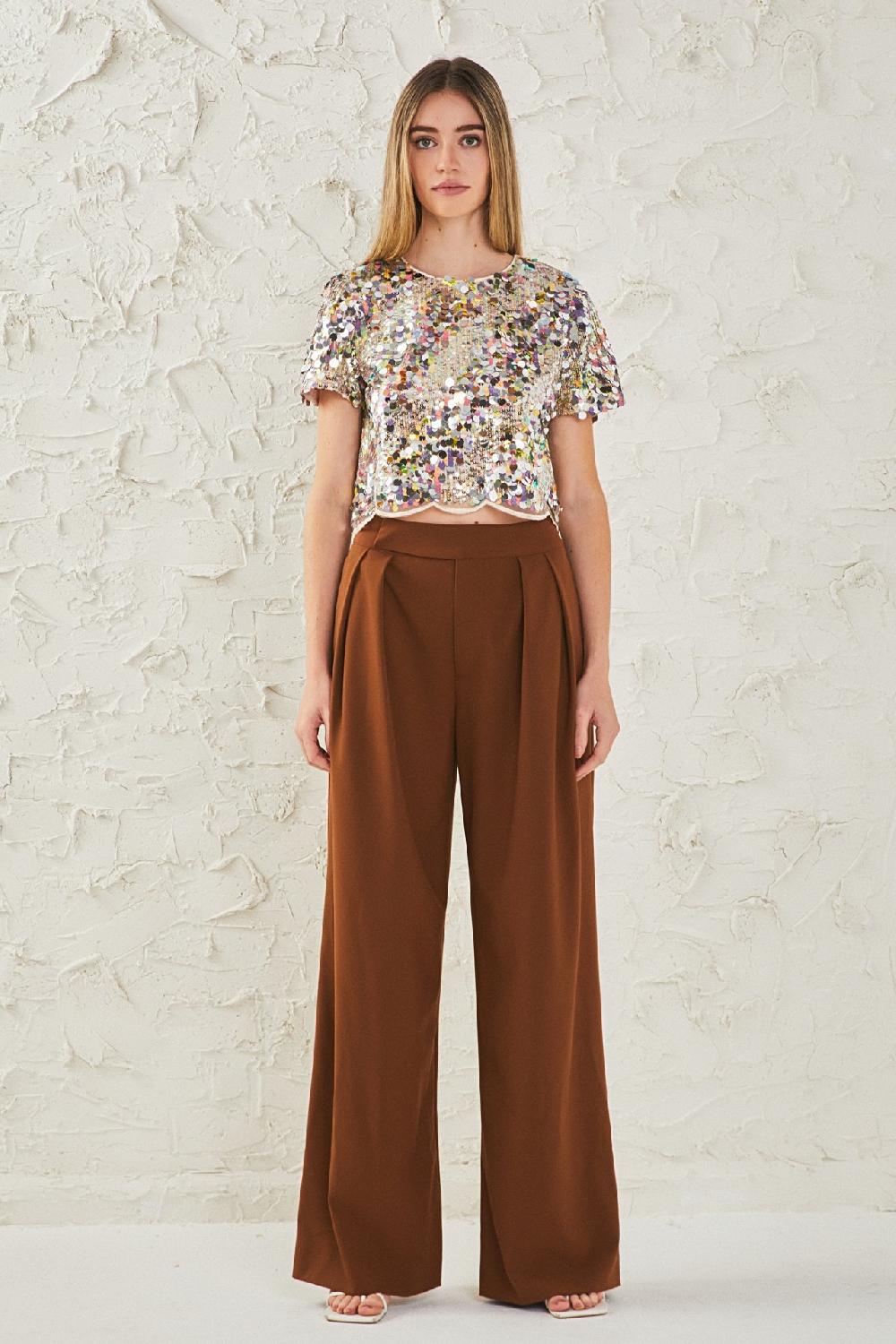 endless rose Multi Sequins Shirt MULTI