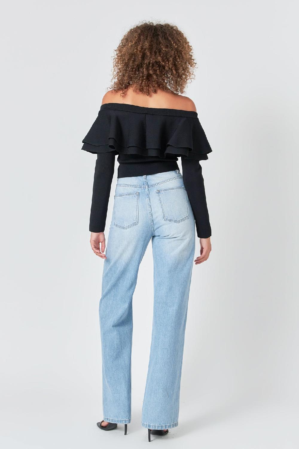 Endless Rose Off-The-Shoulder Knit Top FUCHSIA