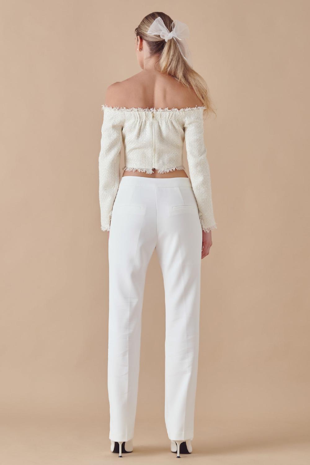 Endless Rose Off-The-Shoulder Long Sleeve Top NUDE