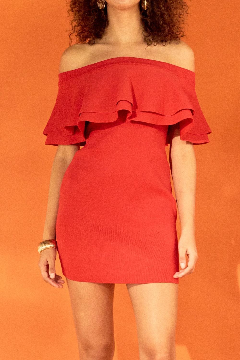 Endless Rose Off The Shoulder Mini Dress RED