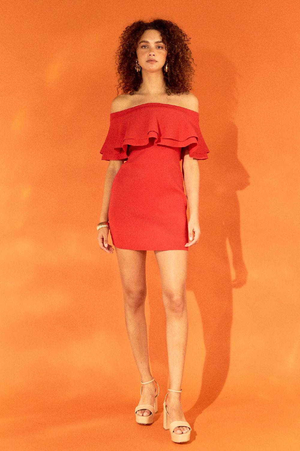 endless rose Off The Shoulder Mini Dress RED