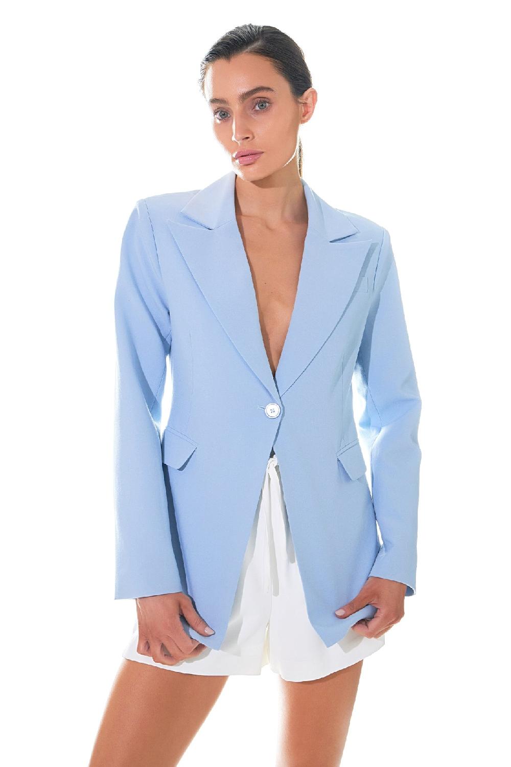 Endless Rose One Button Fitted Blazer LIGHT BLUE