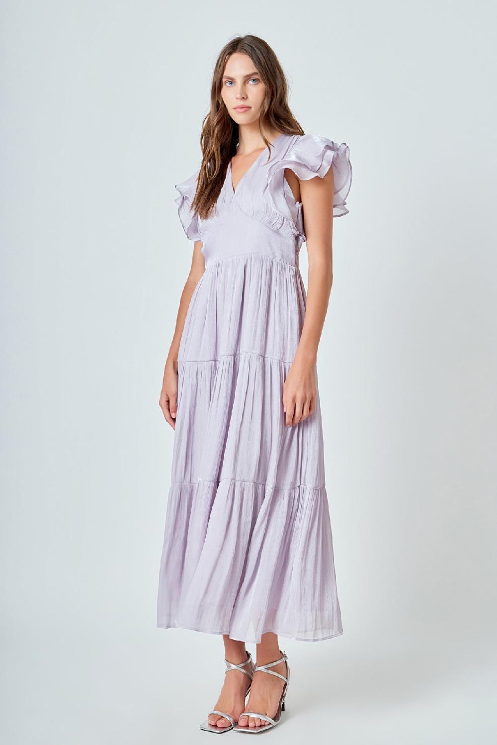 Endless Rose Open Back Maxi Dress GREY SILVER