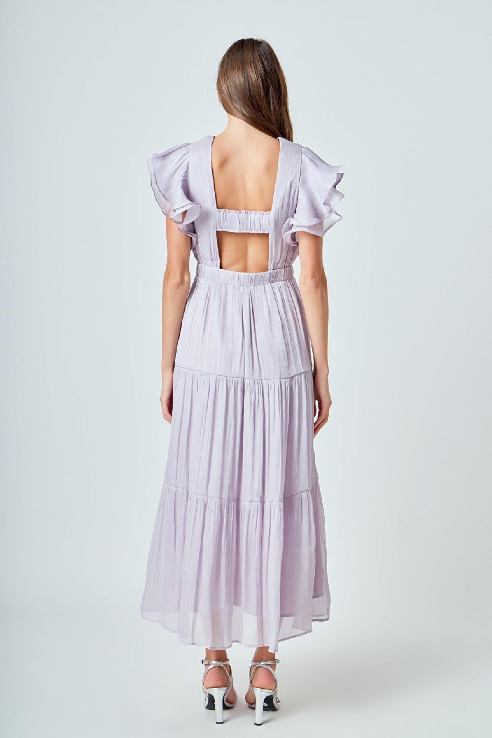 Endless Rose Open Back Maxi Dress GREY SILVER