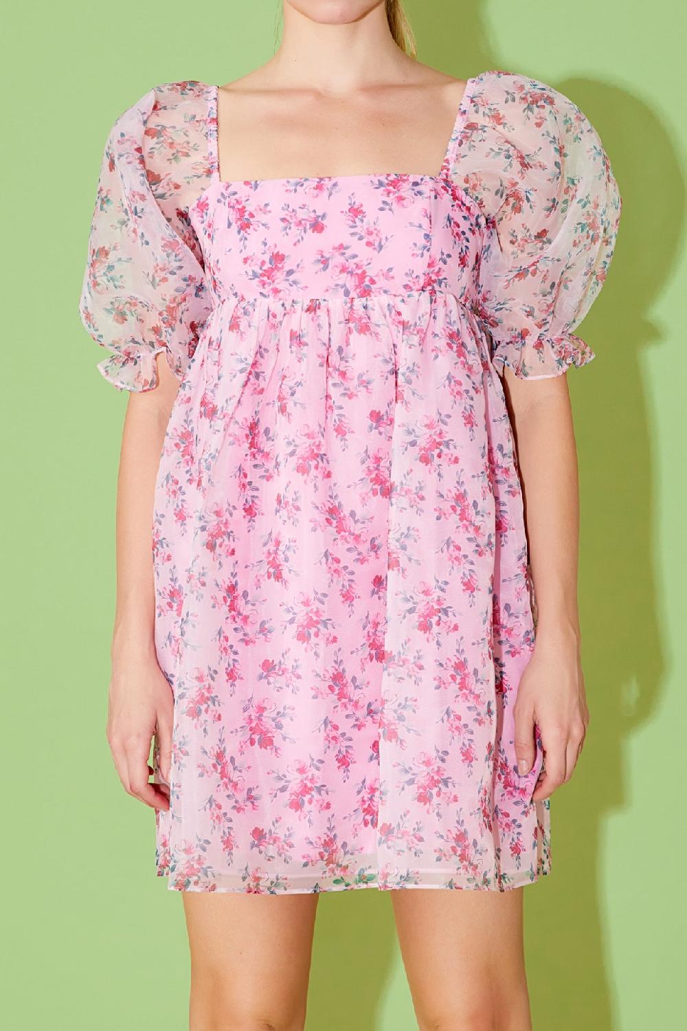 Endless Rose Organza Baby Doll Dress PINK MULTI