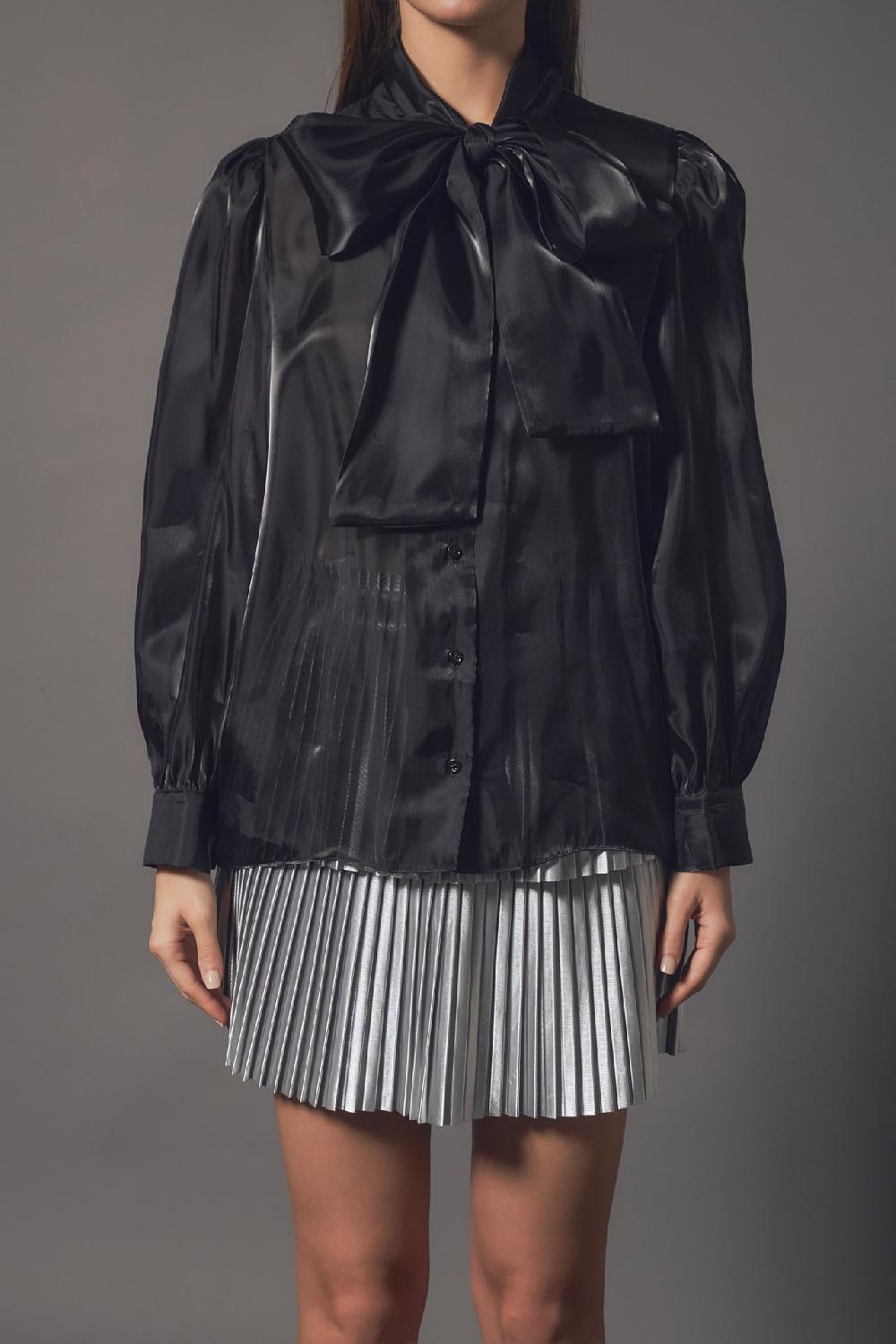 Endless Rose Organza Blouse Top FUCHSIA