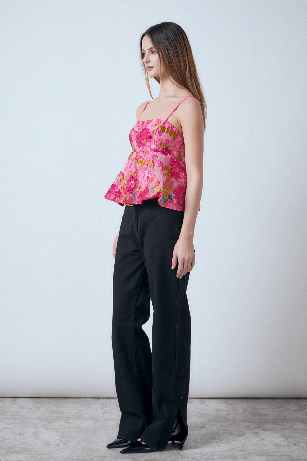 Endless Rose Organza Floral Top PINK