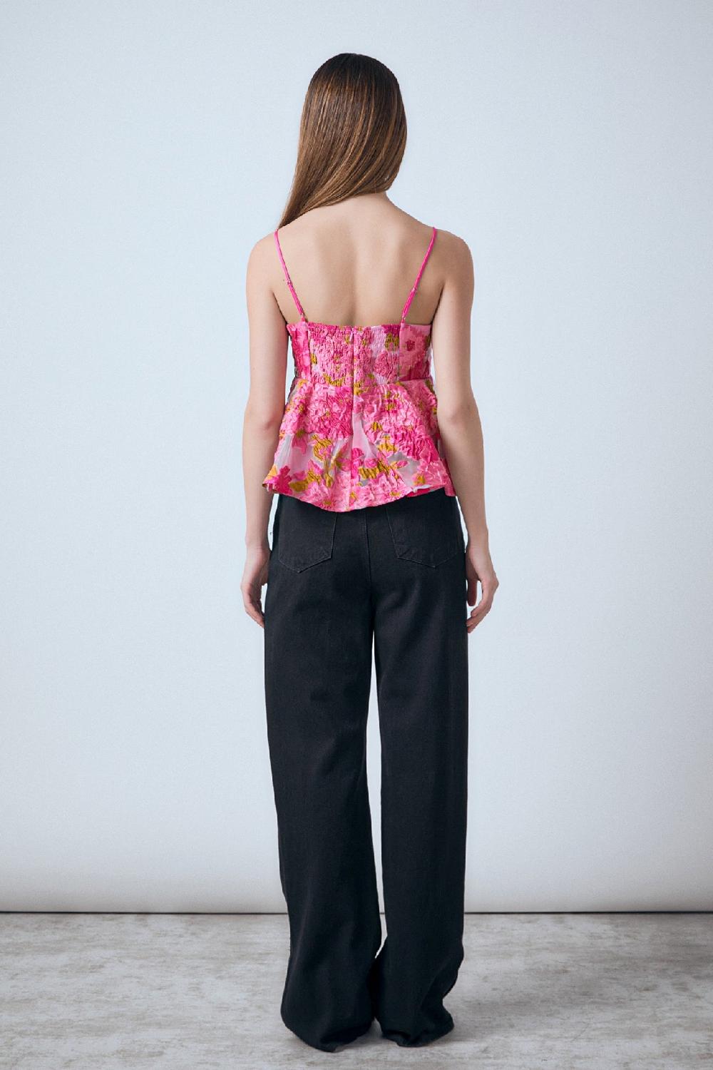 Endless Rose Organza Floral Top PINK