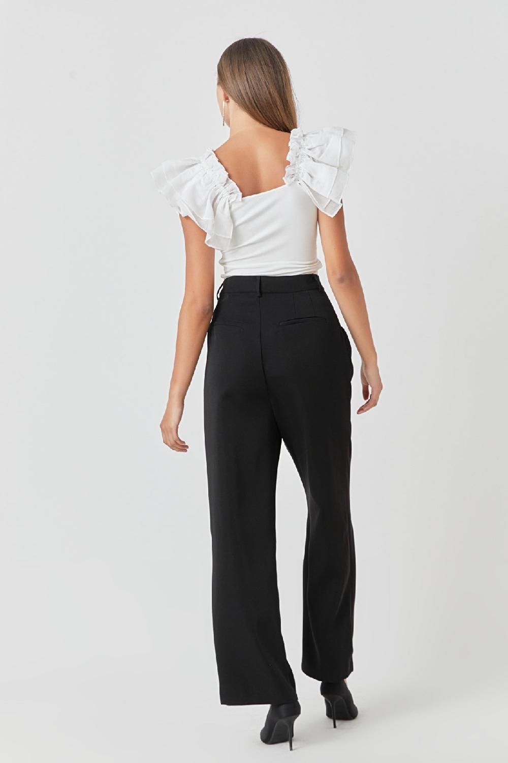 Endless Rose Organza Ruffle With Knit Top WHITE