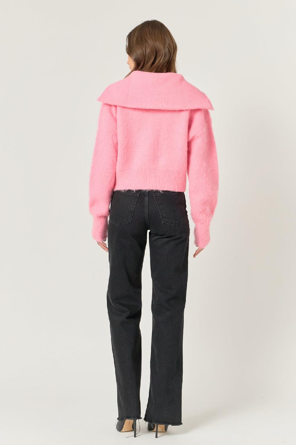 Endless Rose Oversize Collar Knit Jacket PINK