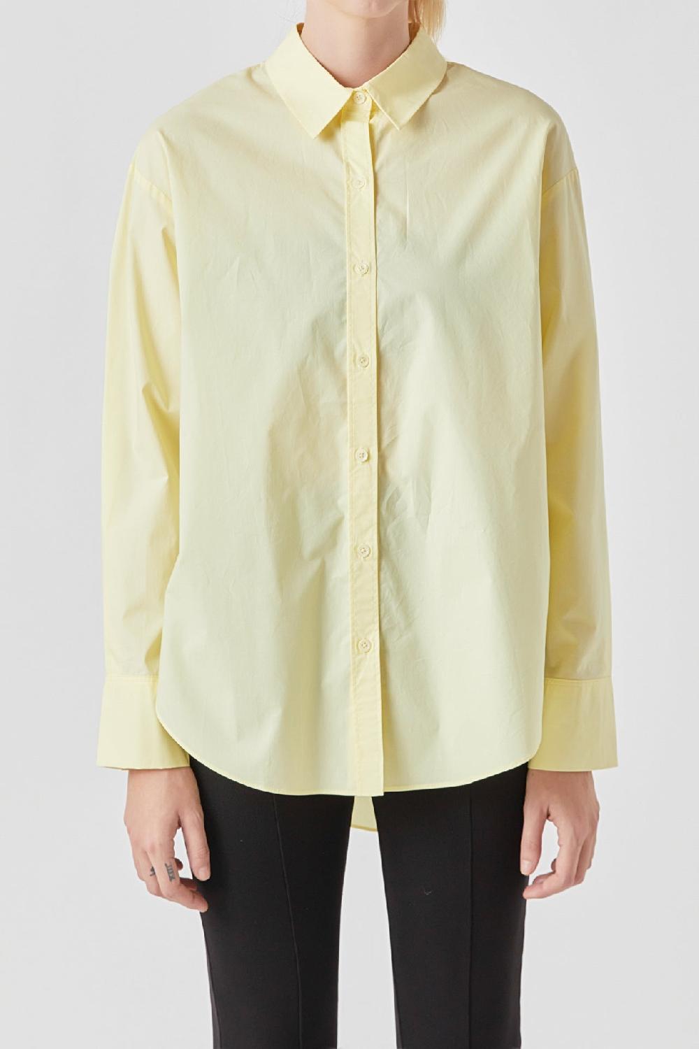 Endless Rose Oversize Collared Shirt YELLOW