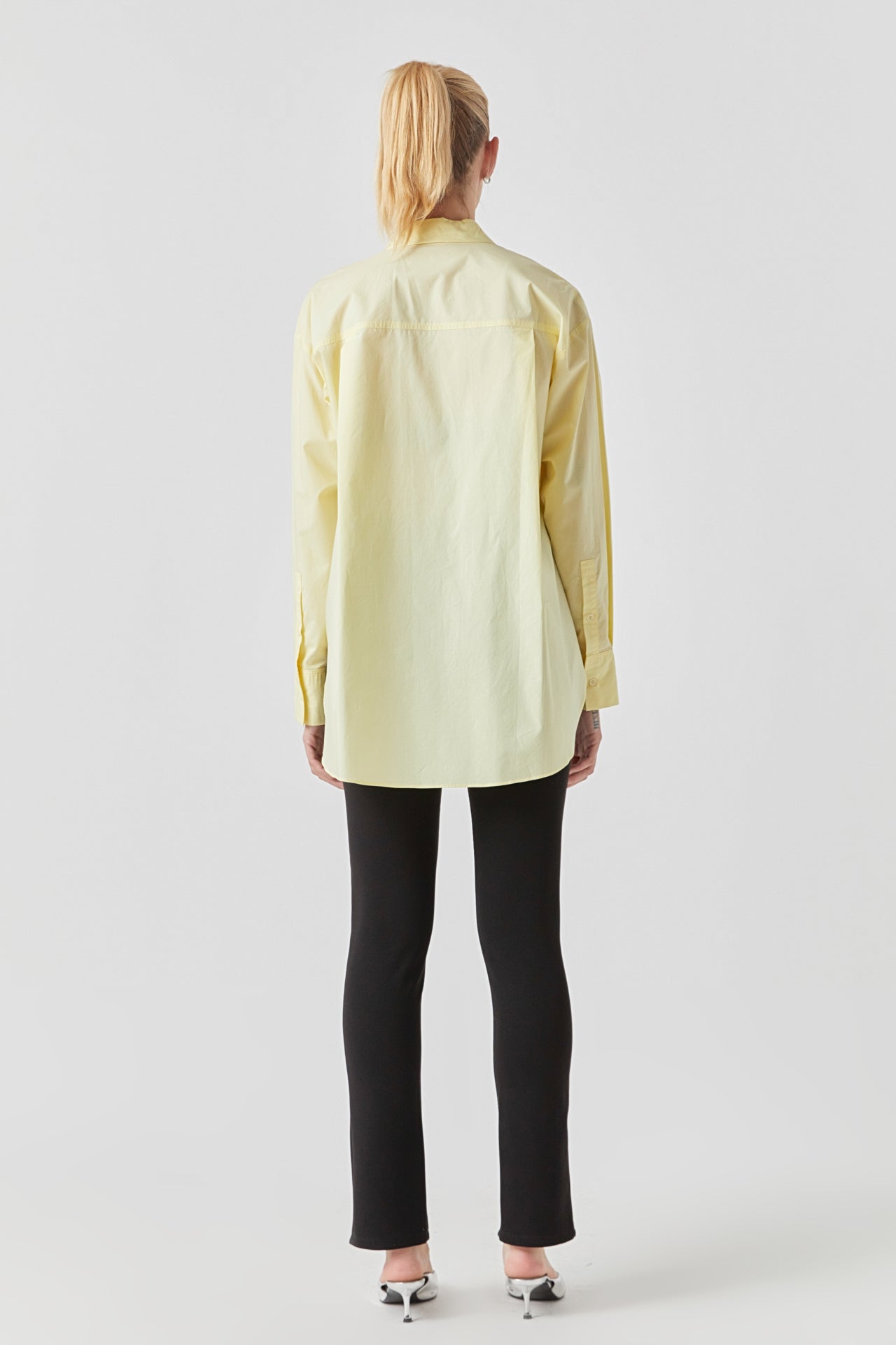 Endless Rose Oversize Collared Shirt YELLOW