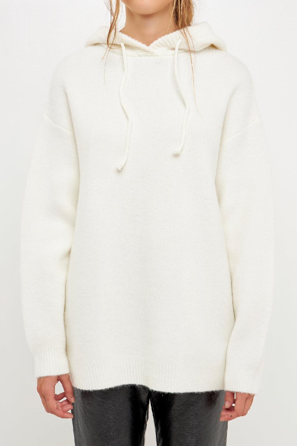 Endless Rose Oversize Knit Hoodie IVORY