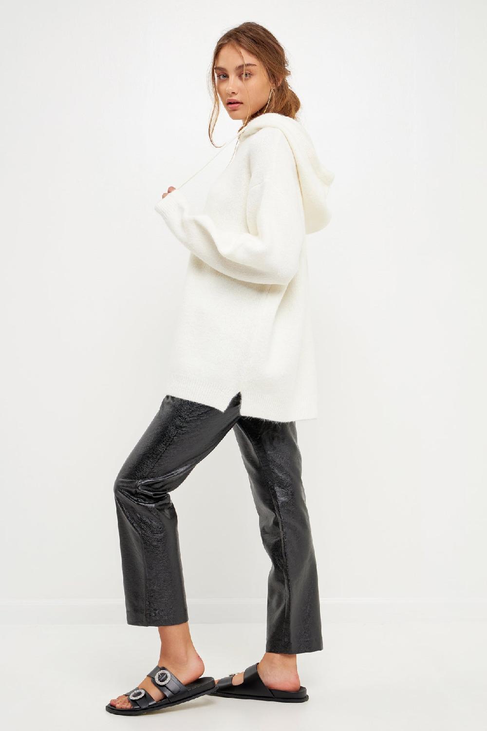 Endless Rose Oversize Knit Hoodie IVORY