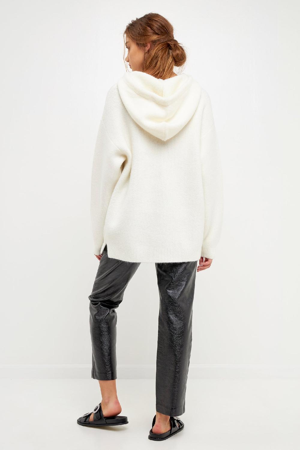 Endless Rose Oversize Knit Hoodie IVORY