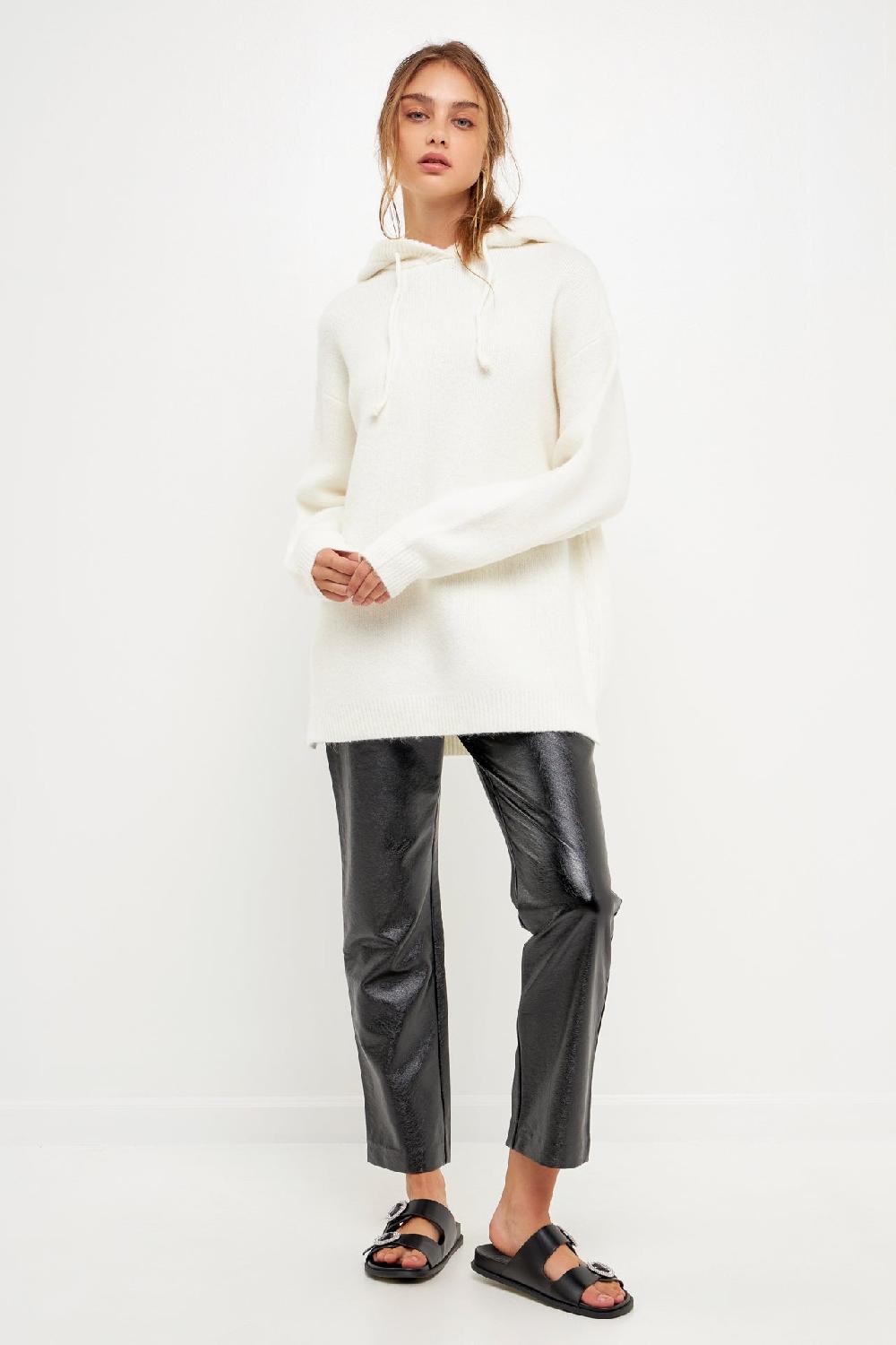 endless rose Oversize Knit Hoodie IVORY