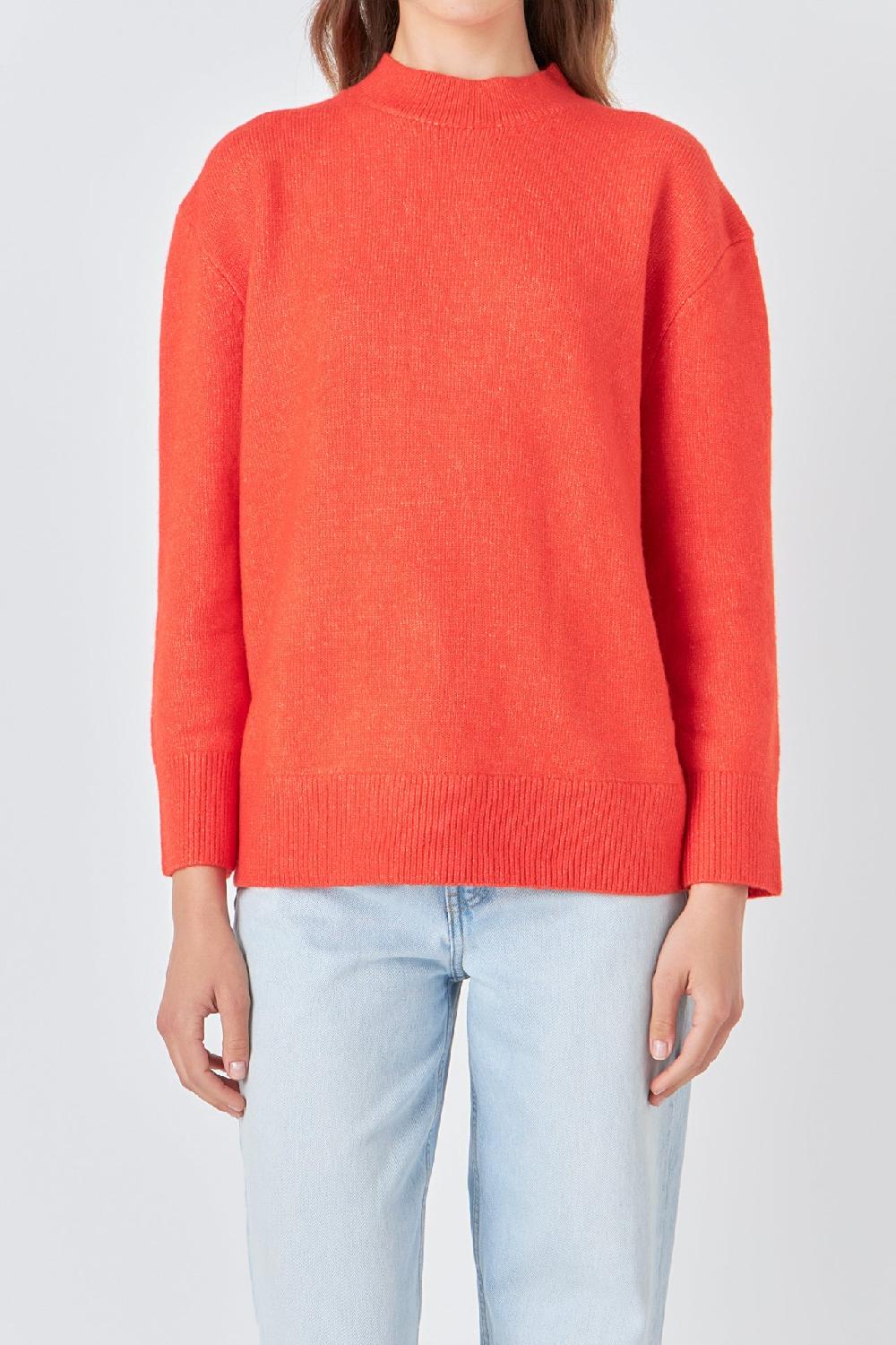 Endless Rose Oversized Crewneck Sweater ORANGE
