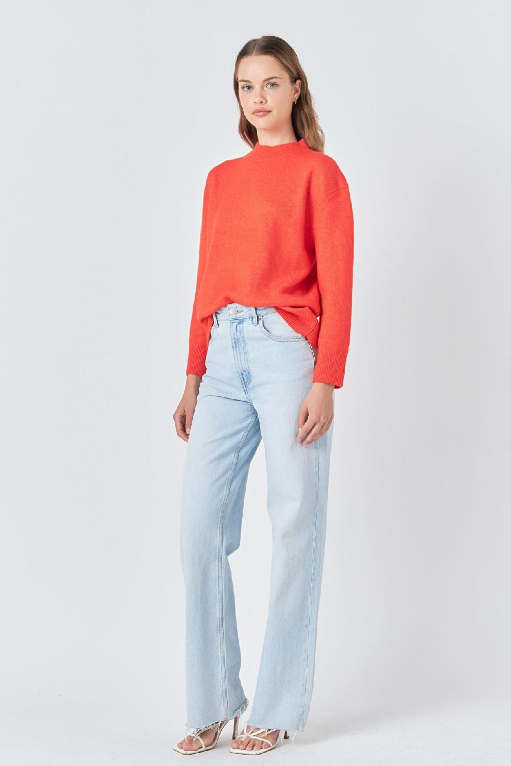 Endless Rose Oversized Crewneck Sweater ORANGE