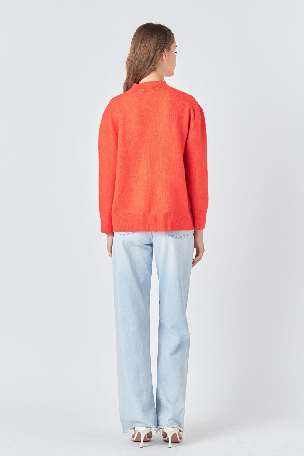 Endless Rose Oversized Crewneck Sweater ORANGE