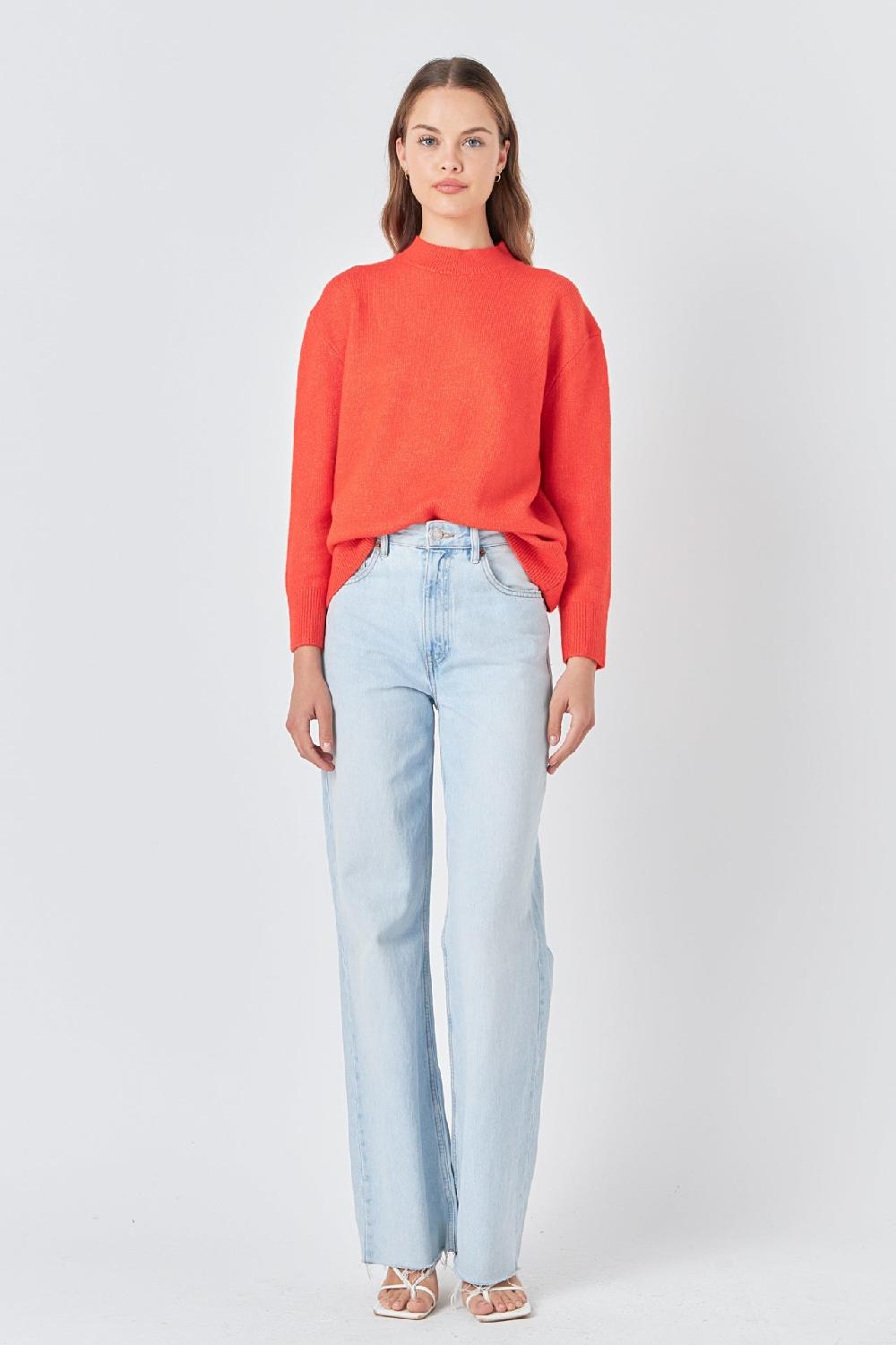 Endless Rose Oversized Crewneck Sweater ORANGE