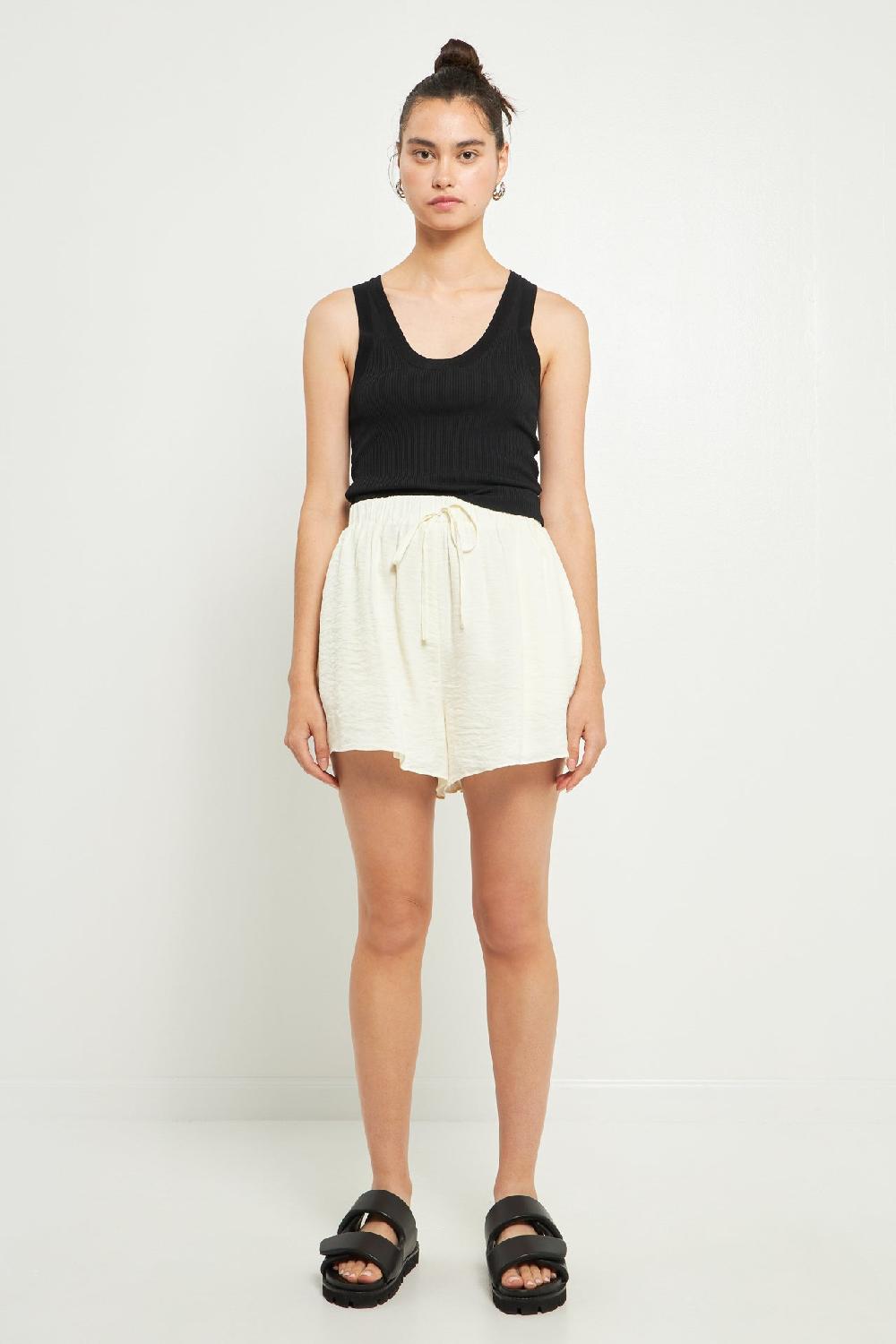 Endless Rose Oversized Linen Shorts CREAM