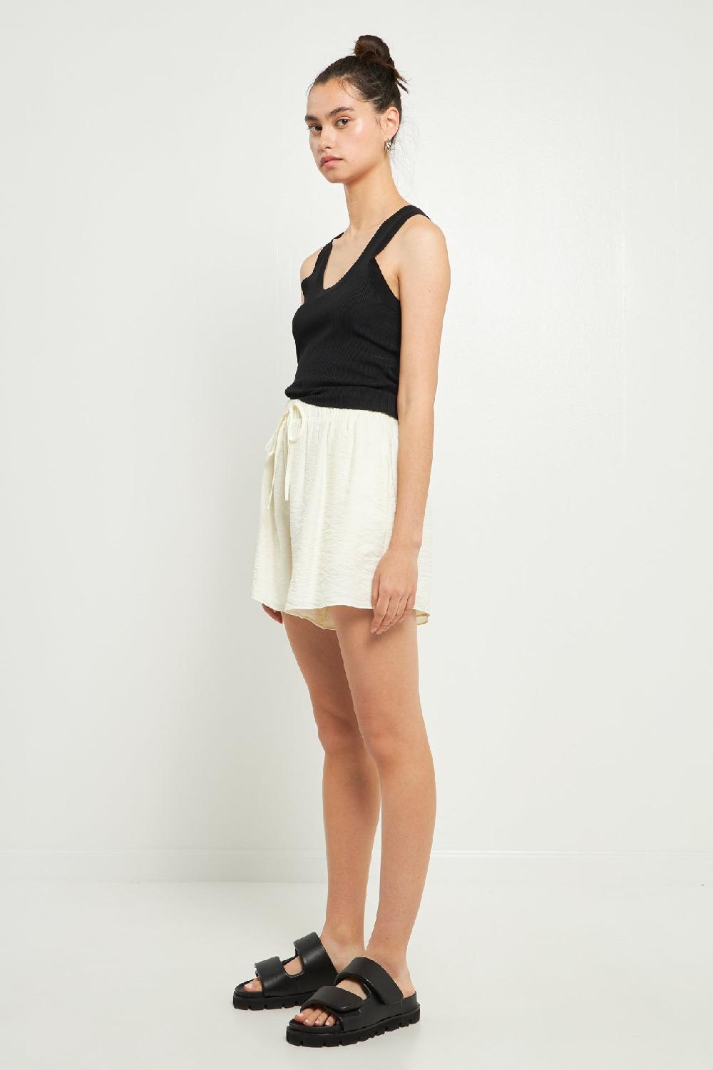 Endless Rose Oversized Linen Shorts CREAM