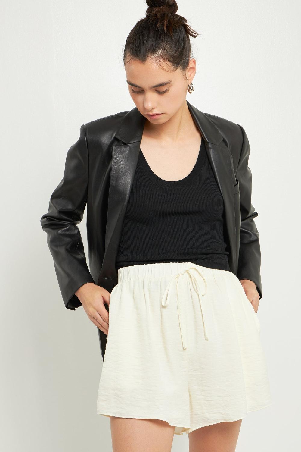 endless rose Oversized Linen Shorts CREAM