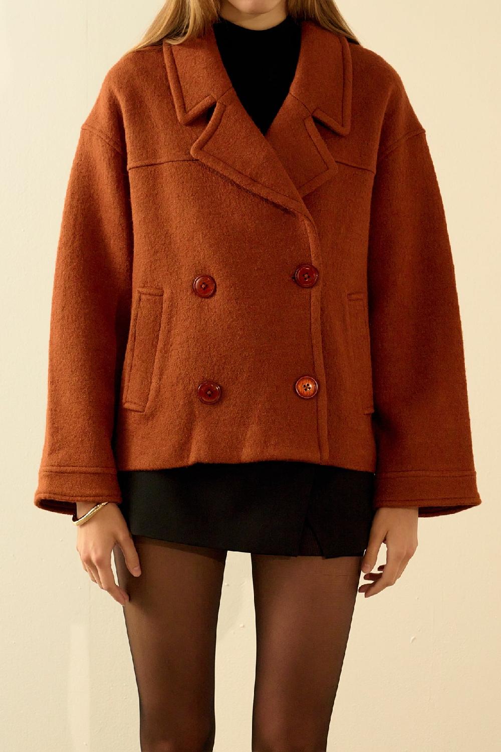 Endless Rose Oversized Short Coat CINNAMON
