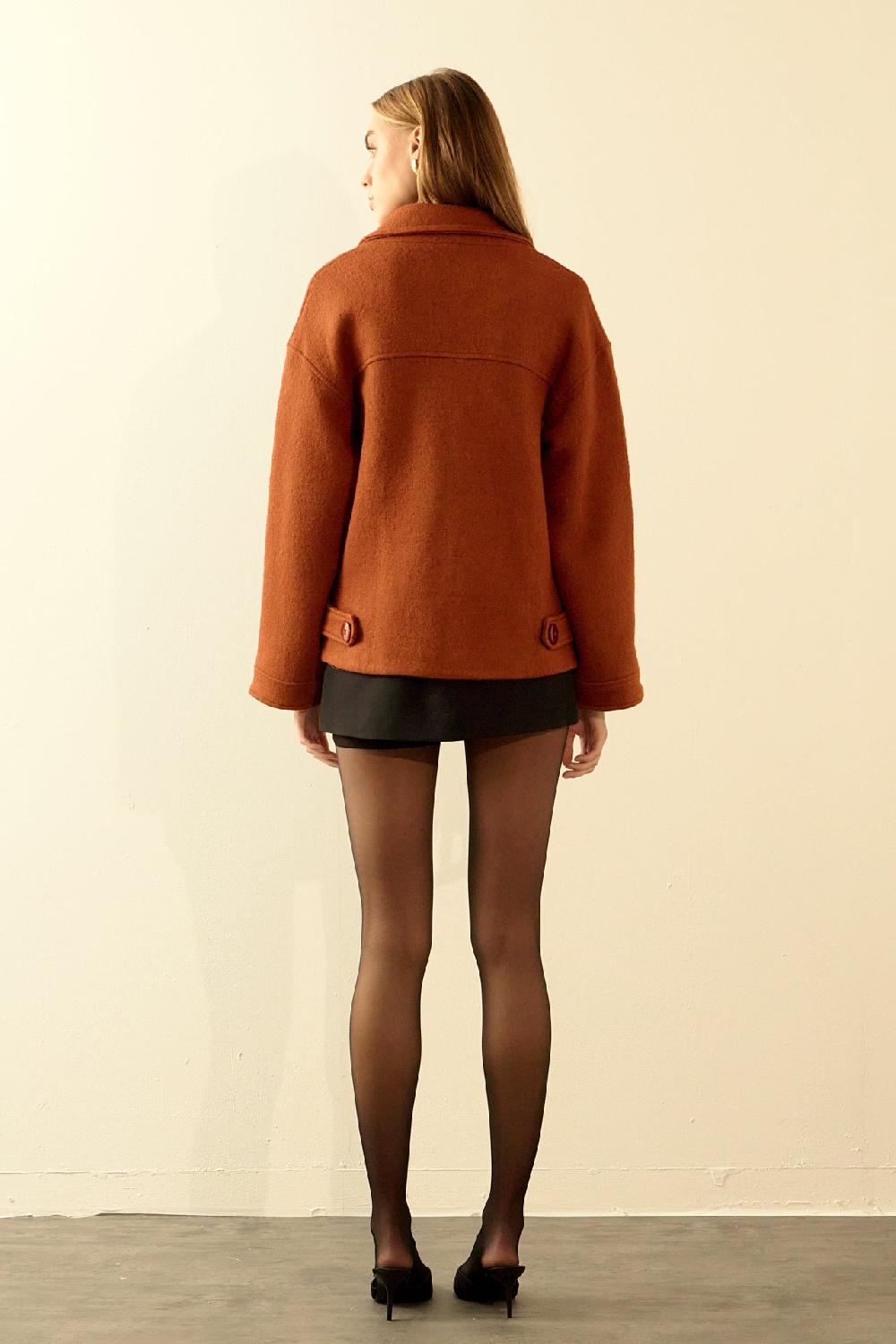 Endless Rose Oversized Short Coat CINNAMON