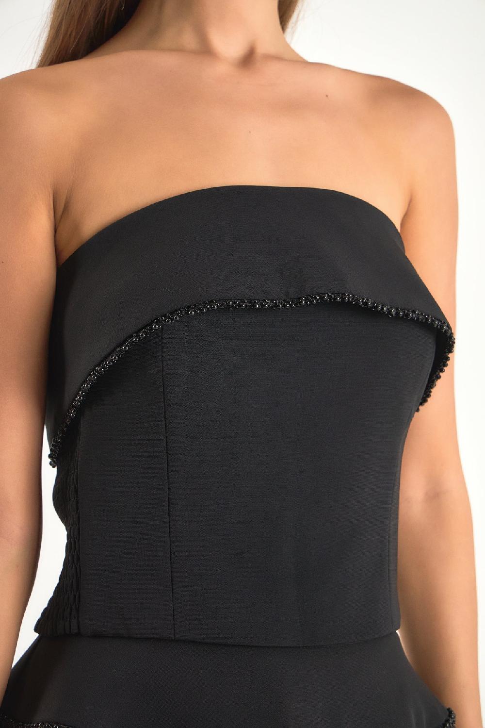 Endless Rose Pearl Trim Top BLACK