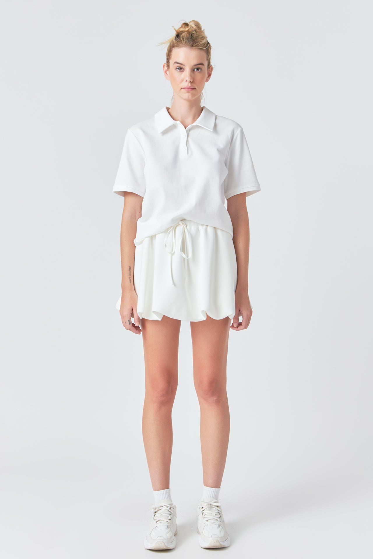 Endless Rose Pique Polo Shirt WHITE