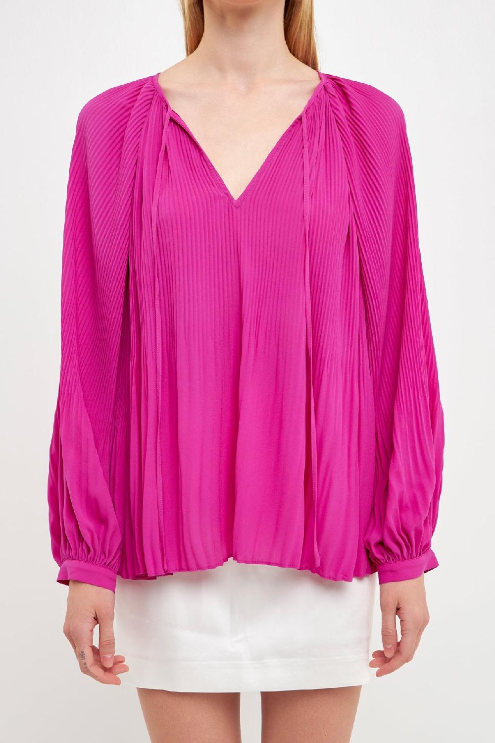 Endless Rose Pleated Chiffon Blouse ORCHID