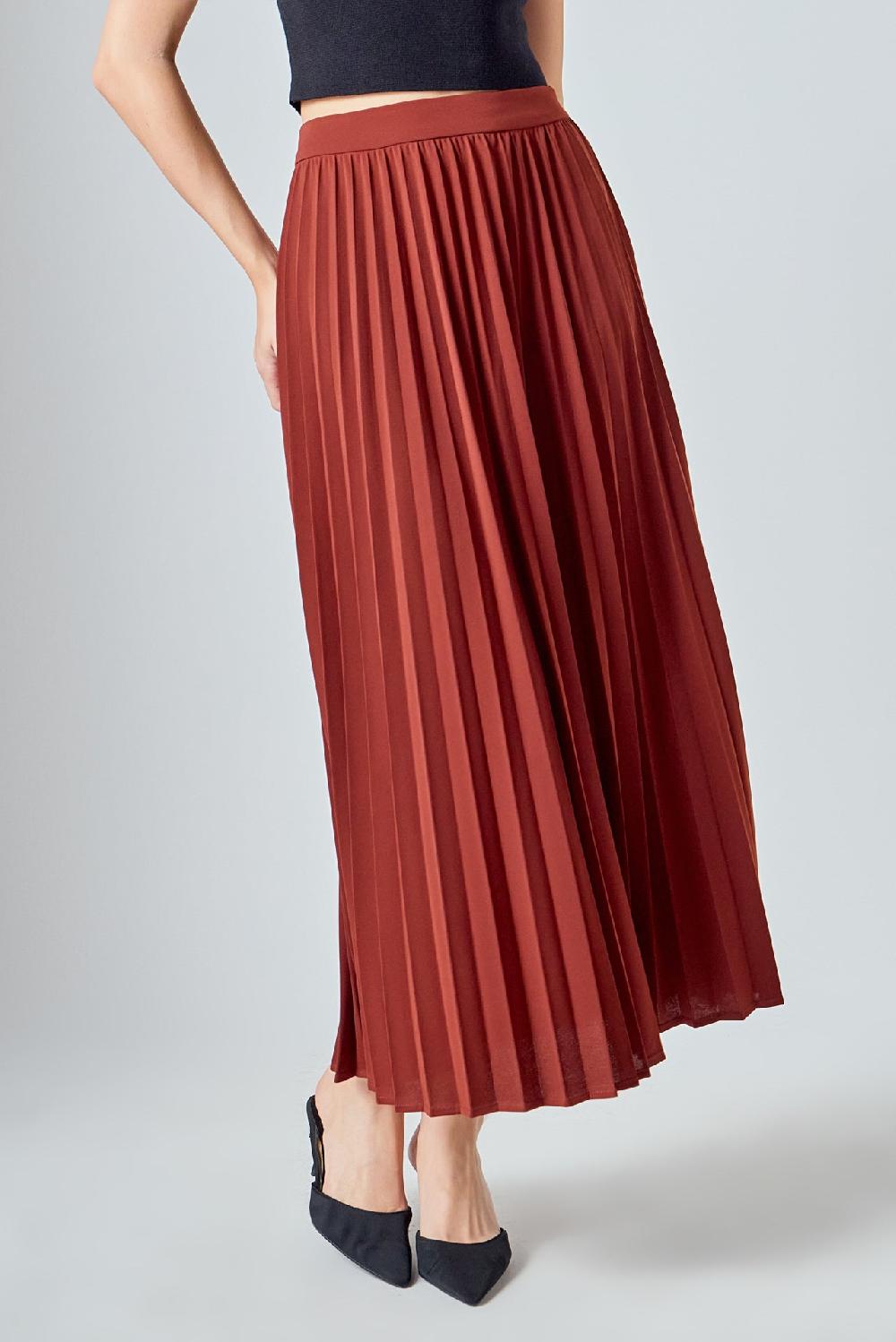 Endless Rose Pleated Maxi Skirt MOCHA MOUSSE