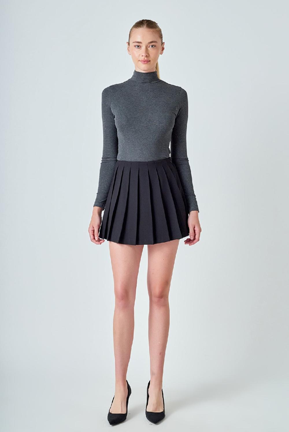 endless rose Pleated Mini Skort BLACK