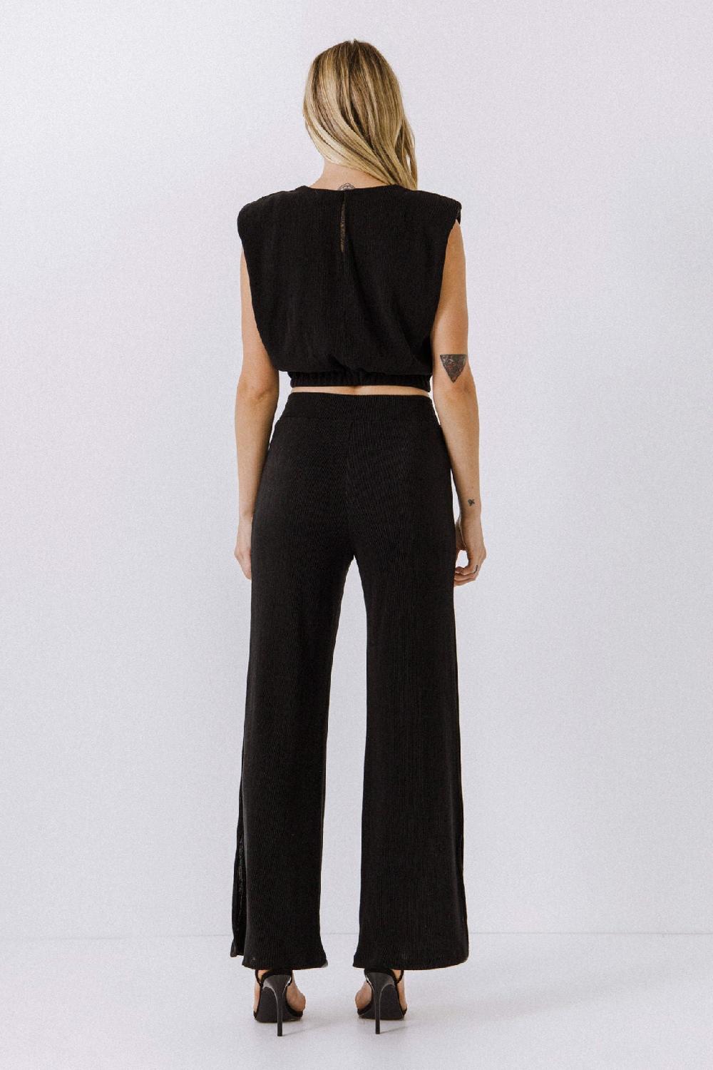 Endless Rose Pleated Pants BLACK